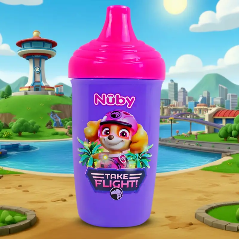Vaso Entrenador Antiderrames Nuby, Paw Patrol, Color Morado, 300 Ml 2