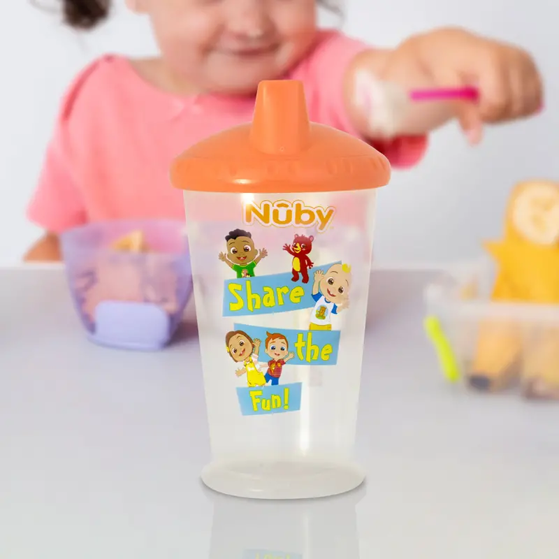 Vaso Entrenador Con Boquilla De Cocomelon Fun Color Salmon 240Ml 1