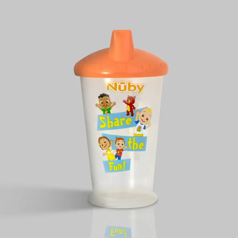 Vaso Entrenador Con Boquilla De Cocomelon Fun Color Salmon 240Ml 2