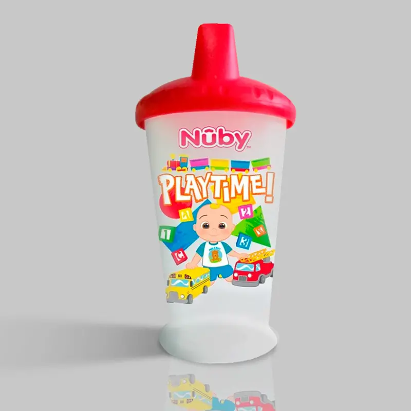 Vaso Entrenador Con Boquilla De Cocomelon Play Time Color Fiusha 240Ml 2