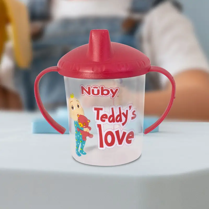 Vaso Entrenador Con Boquilla De Cocomelon Teddy´S Love Color Fiusha 240Ml 1