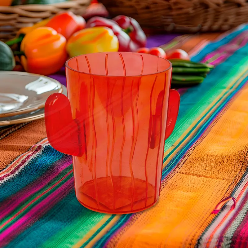 Vaso, Forma Cactus, Color Rojo, 500 Ml 2