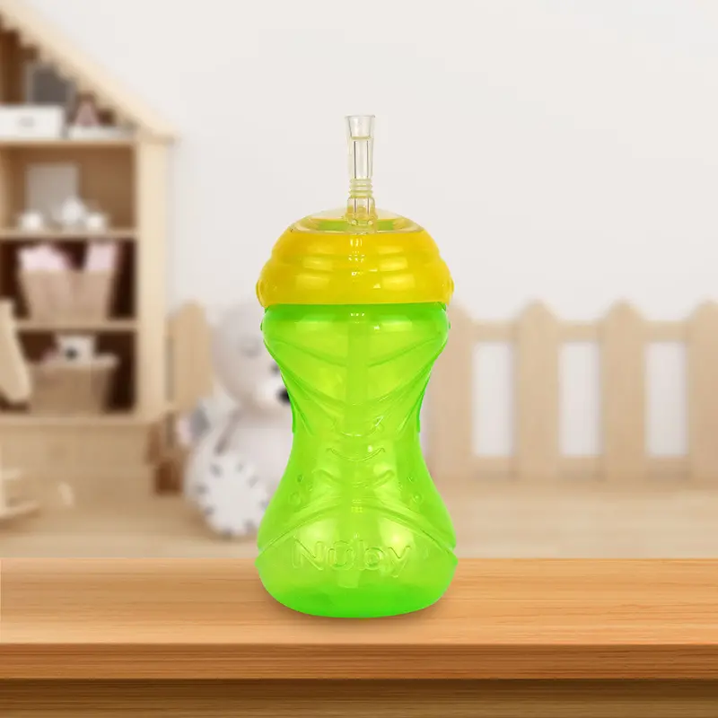 Vaso Nuby Con Tapa Y Popote Para Niños, Color Lima. 2