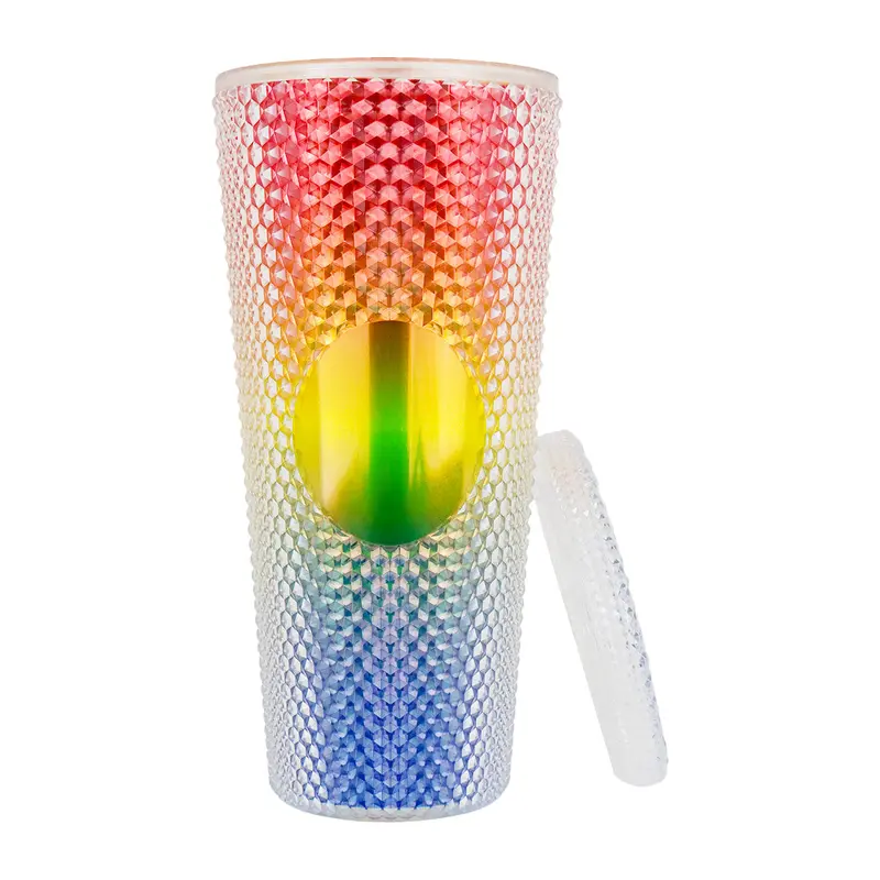 Vaso Texturizado Con Efecto Tornasol 650Ml 2