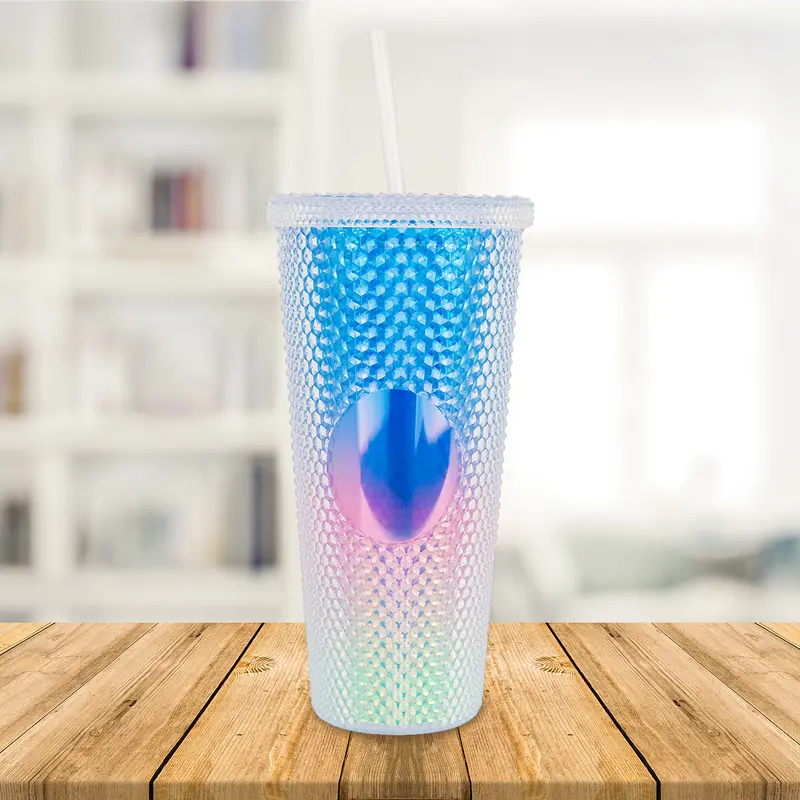 Vaso Texturizado Con Efecto Tornasol Color Azul 650Ml 1