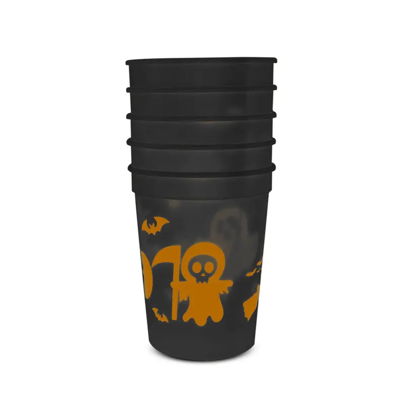 Vasos Color Negro Con Diseño De Halloween 2