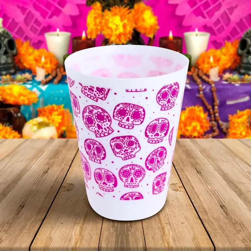 Vasos Con Diseño De Calaveras 4 Piezas 1