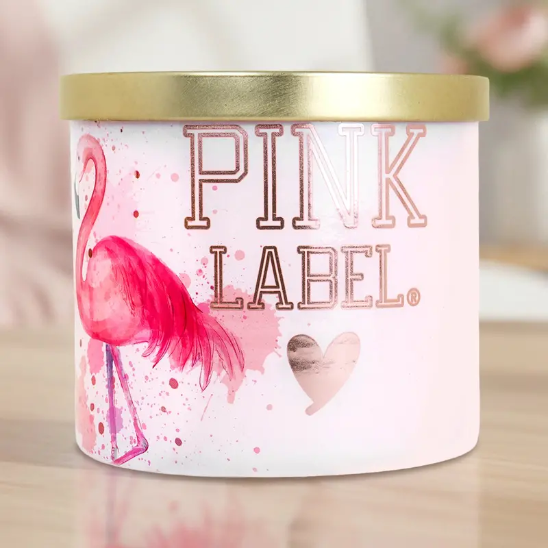 Vela 3 Pabilos, Aroma Piña, Pink Label 2