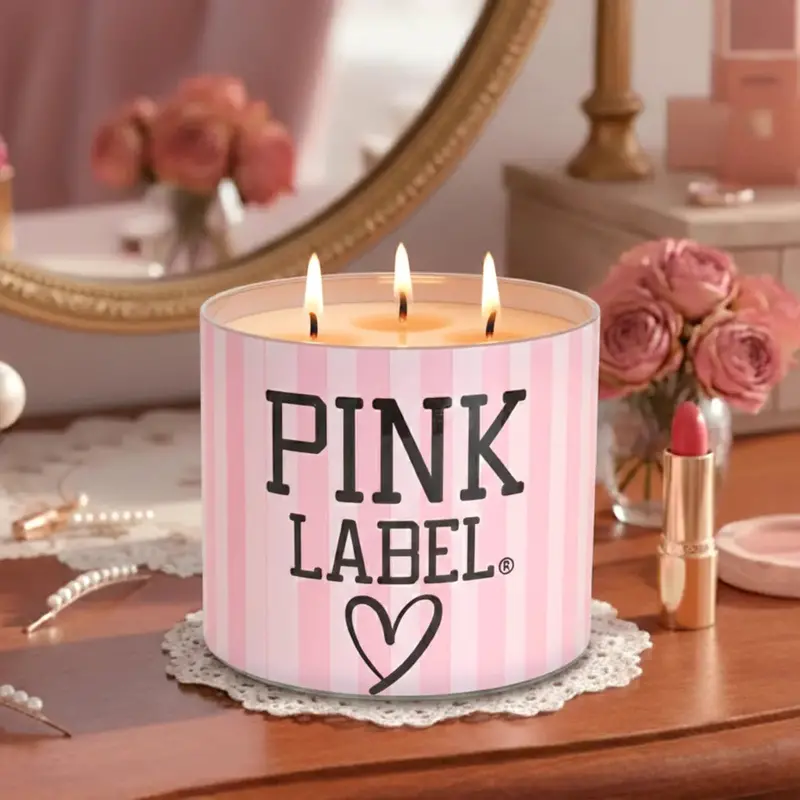 Vela 3 Pabilos, Aroma Vainilla, Pink Label 1