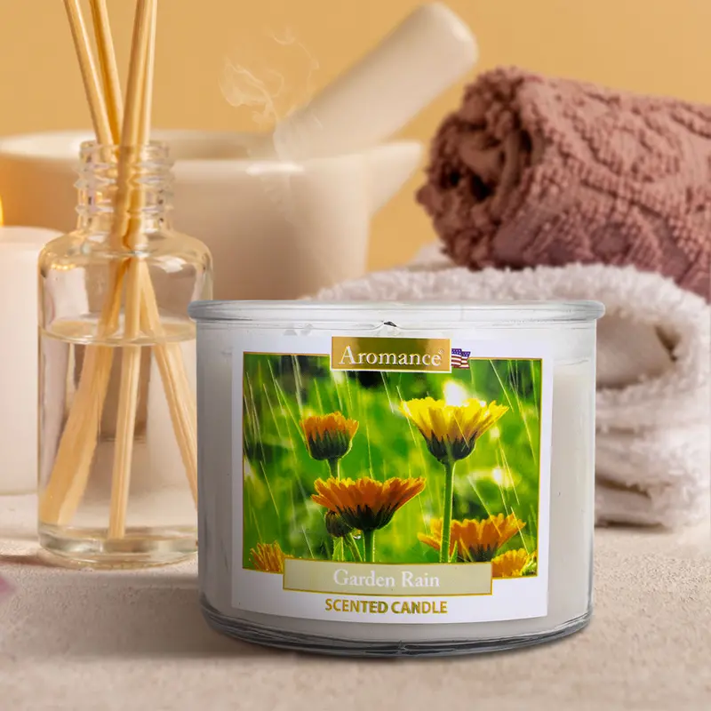 Vela Aromática A Flores, 3 Pabilos 1