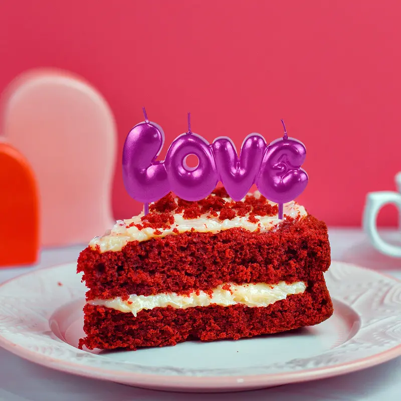 Vela Romántica, Color Morado, Love 2