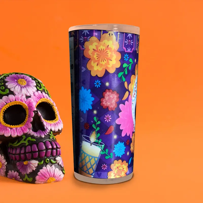 Veladora Con Diseño De Calavera Para Día De Muertos 2