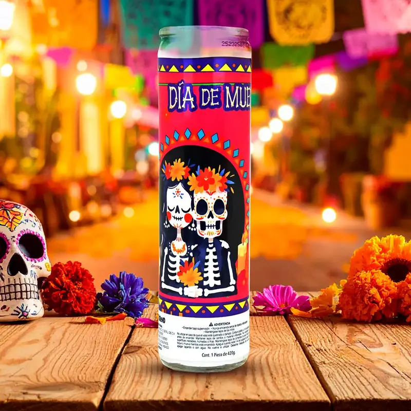 Veladora, Día De Muertos, 20 Cm 1