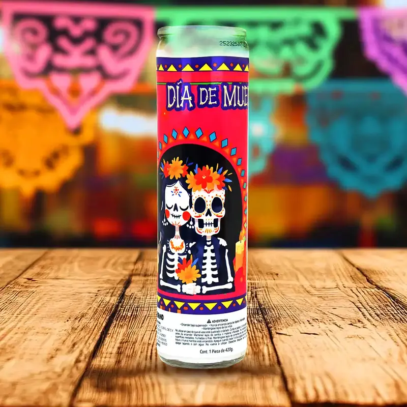 Veladora, Día De Muertos, 20 Cm 2