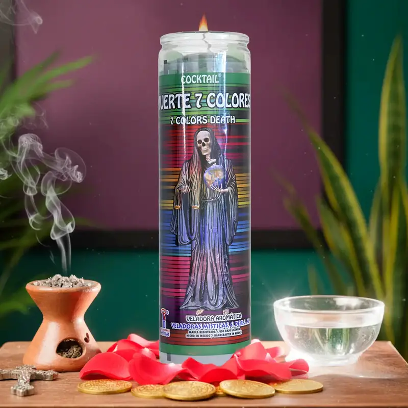 Veladora, Santa Muerte 7 Colores, 20 Cm 2