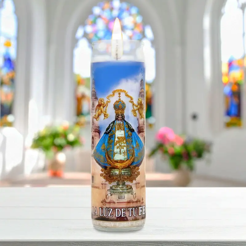 Veladora, Virgen San Juan De Los Lagos, 20 Cm 1