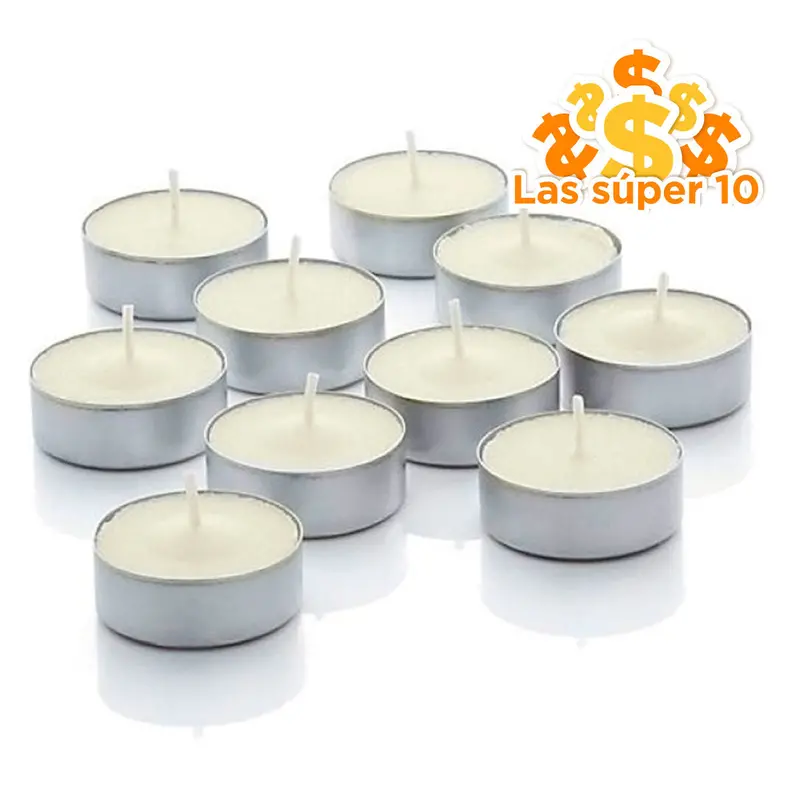 Velas Tealight De 12 Pzas Color Blanco 1