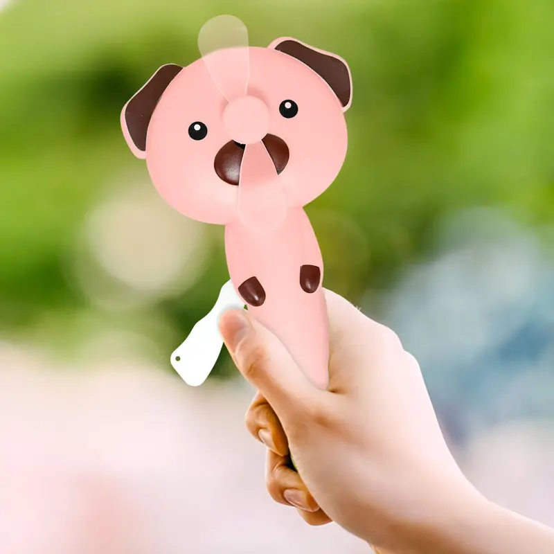Ventilador Portã¡Til De Mano, Perrito Rosa 1