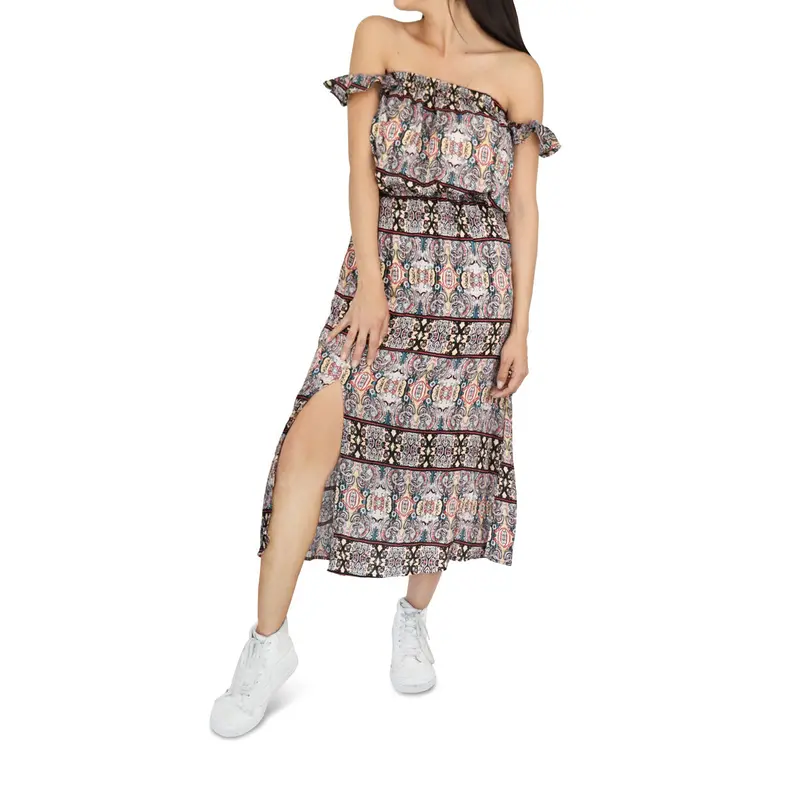 Vestido Casual Con Abertura Frontal Para Dama, Color Gris 2
