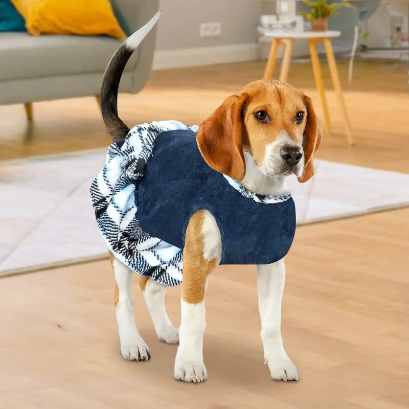 Vestido Invernal Color Azul Para Mascota 1