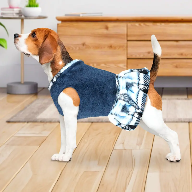 Vestido Invernal Color Azul Para Mascota 2