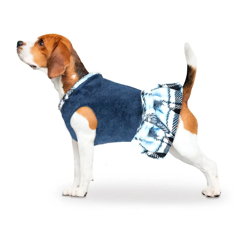 Vestido Invernal Color Azul Para Mascota 3