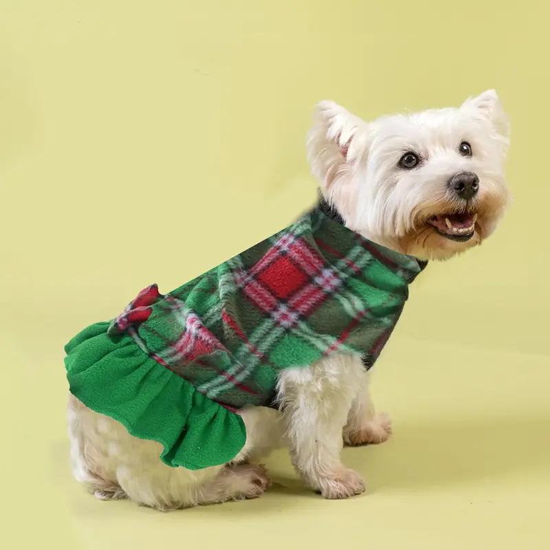 Vestido Para Mascota, Color Verde 1