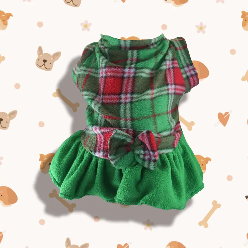 Vestido Para Mascota, Color Verde 2