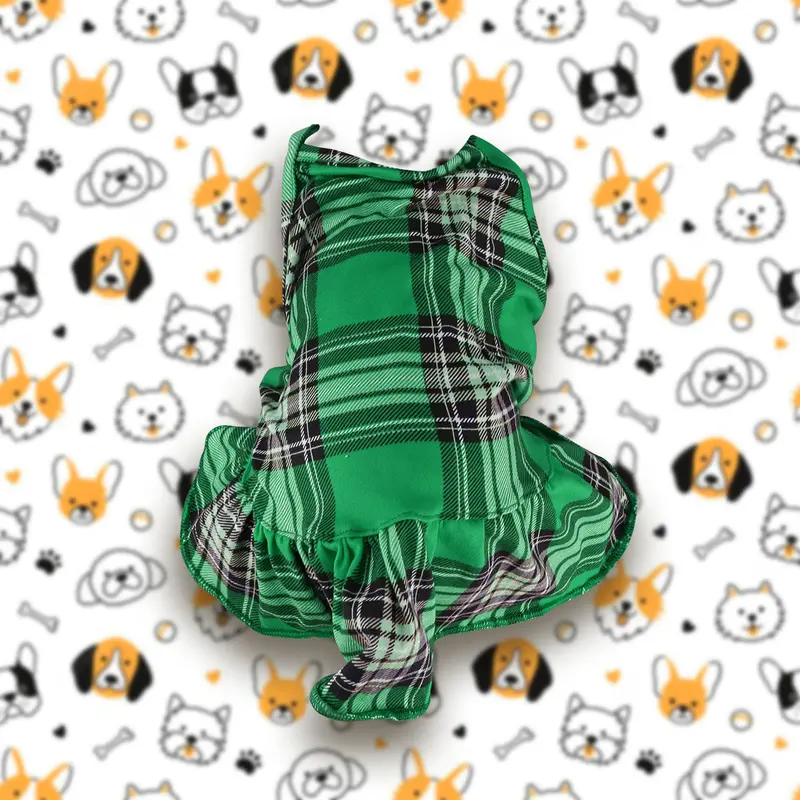 Vestido Primaveral Para Mascota, Color Verde 2