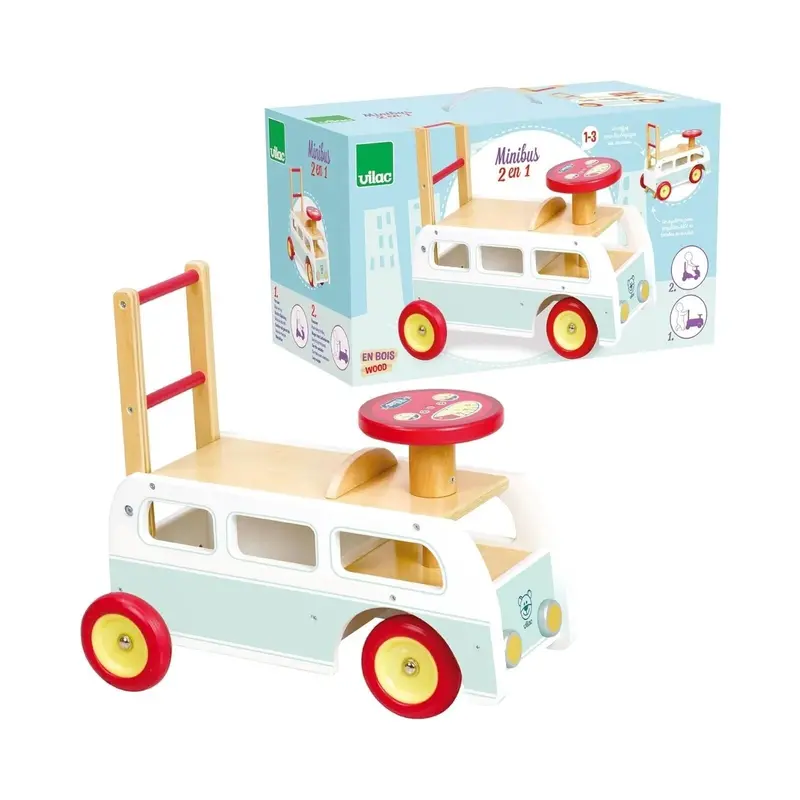 Vilac 2-In-1 Retro Wooden Camper Van 1