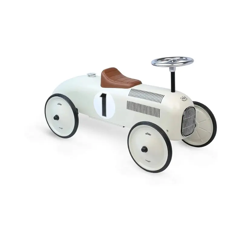 Vilac Ride On Metal Car Toy - Off White 2