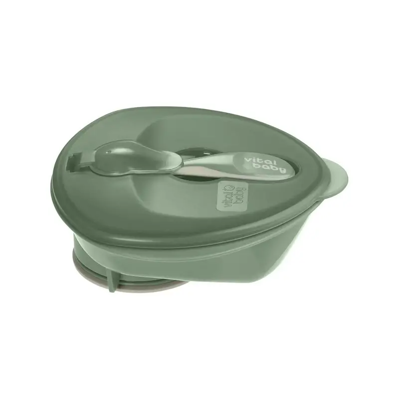 Vital Baby Nourish Power Suction Bowl - Natural Moss 1