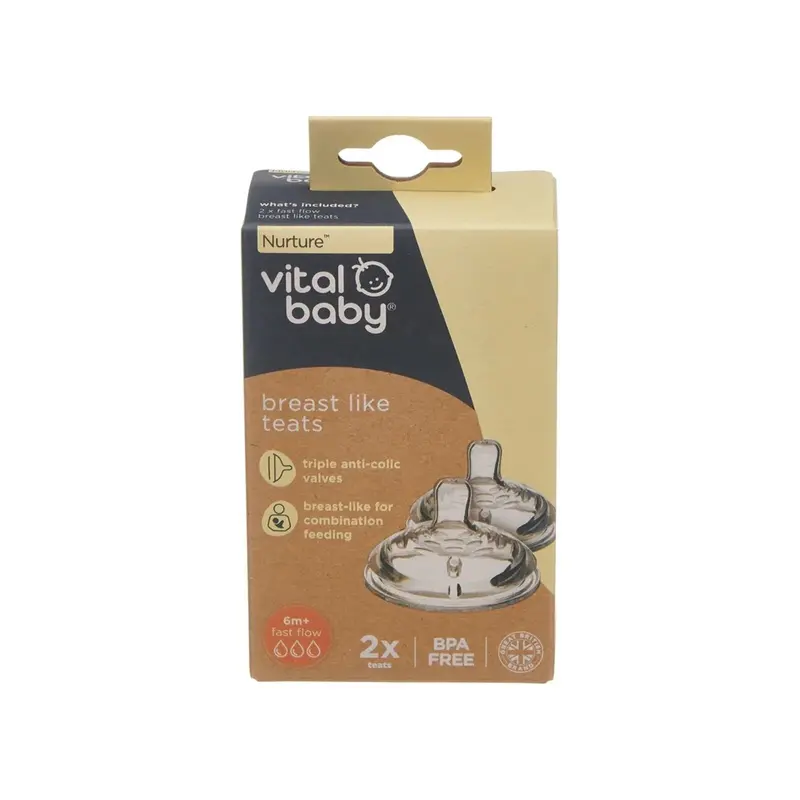 Vital Baby Nurture Breast Like Teats Fast Flow Pack Of 2 1
