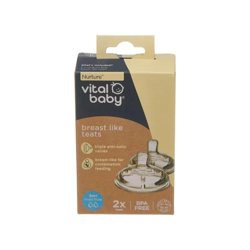 Vital Baby Nurture Breast Like Teats Medium Flow Pack Of 2 1