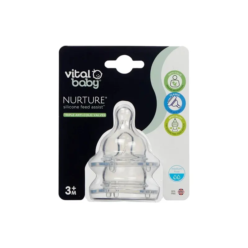 Vital Baby Nurture Silicone Teats Medium Flow 1
