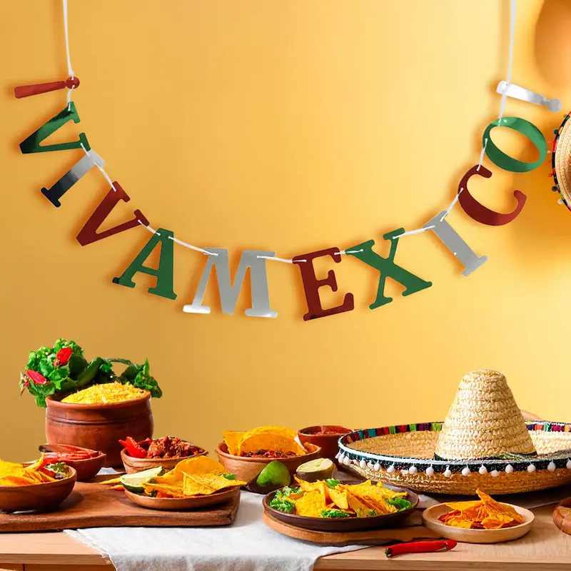 Viva México, Banner Metálico Para Fiestas Patrias 1