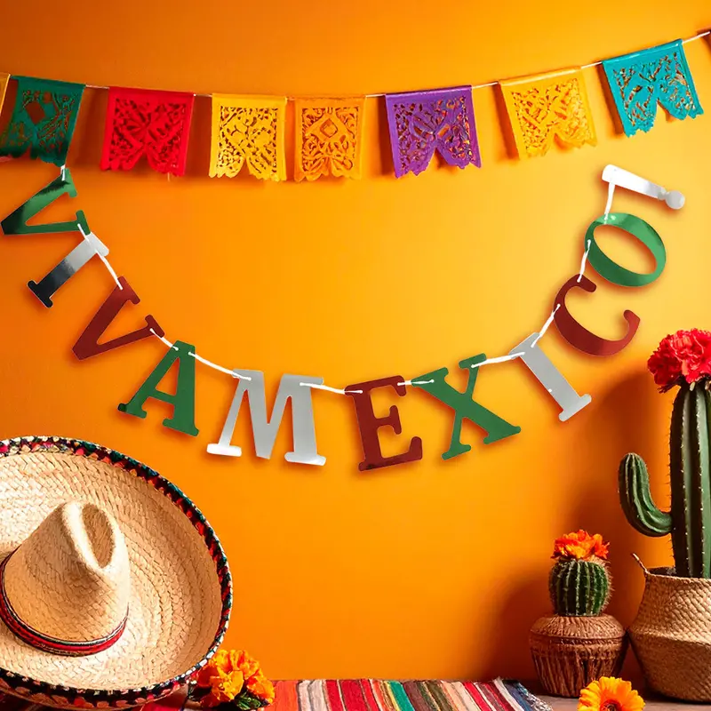Viva México, Banner Metálico Para Fiestas Patrias 2