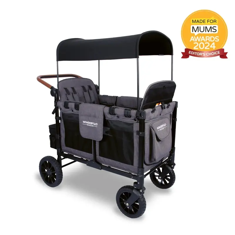 W4 Luxe Quad Stroller Wagon - Charcoal Grey 1