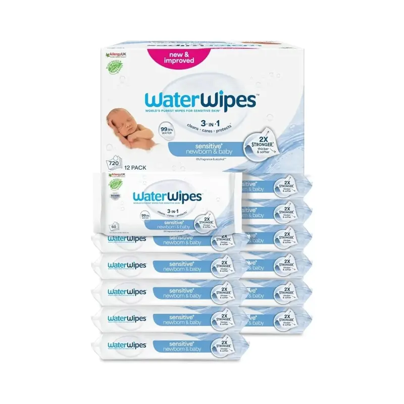 Waterwipes Sensitive Baby Wipes 12X60 Pcs 1