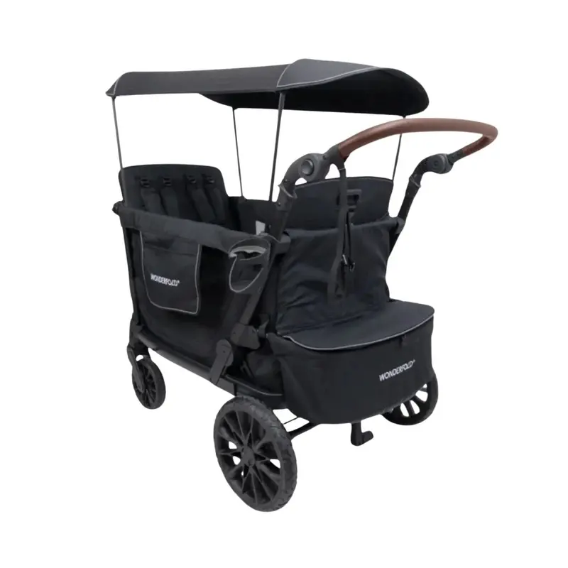 Wonderfold L4 Quad Stroller Wagon - Black 1