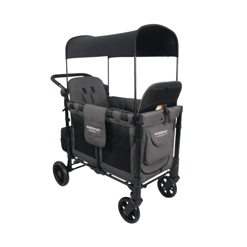 Wonderfold W2 Elite Double Stroller Wagon - Charcoal Grey 1