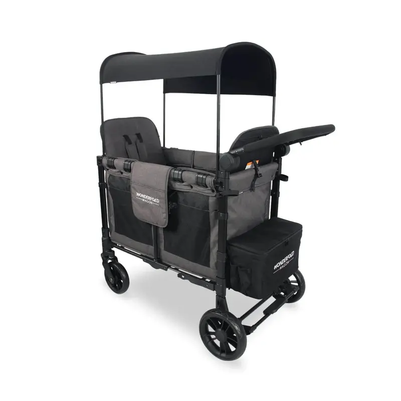 Wonderfold W2 Elite Double Stroller Wagon - Charcoal Grey 2