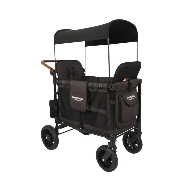 Wonderfold W2 Elite Double Stroller Wagon - Volcanic Black 1