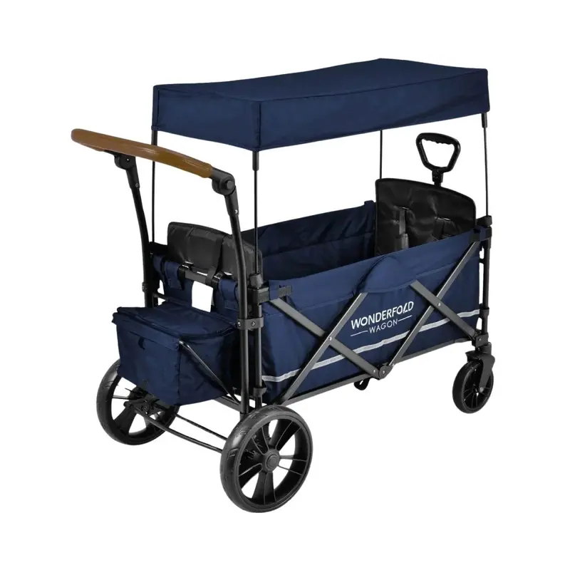 Wonderfold X2 Push & Pull Double Stroller Wagon - Midnight Blue 1