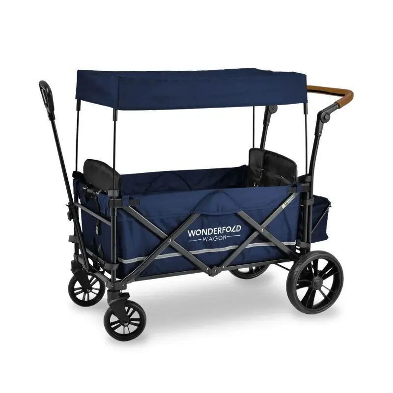 Wonderfold X2 Push & Pull Double Stroller Wagon - Midnight Blue 2