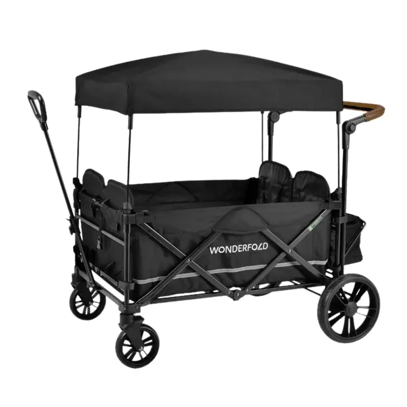 Wonderfold X4r Push And Pull Quad Stroller Wagon - Black 1