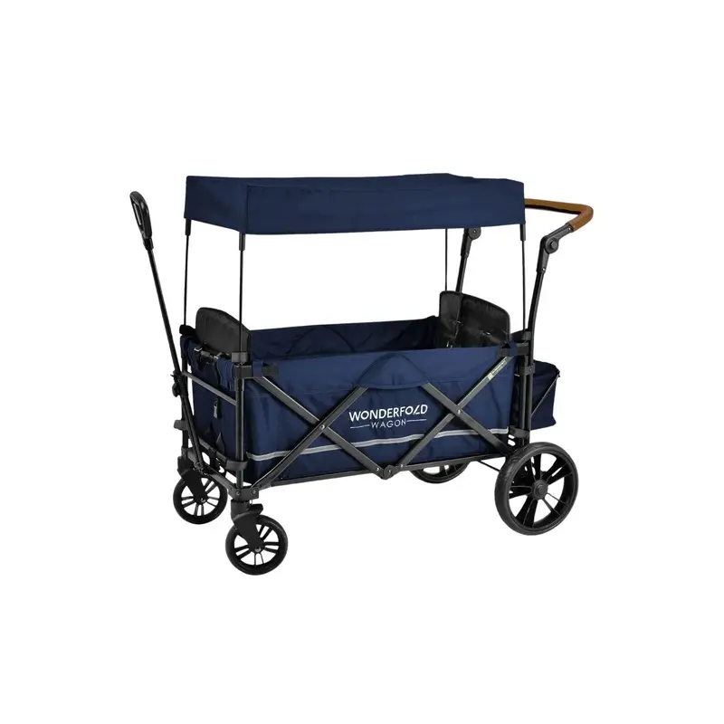 Wonderfold X4r Push And Pull Quad Stroller Wagon - Sapphire Navy 2