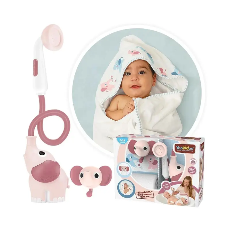 Yookidoo Baby Shower Gift Set Elephant - Blush Pink 2