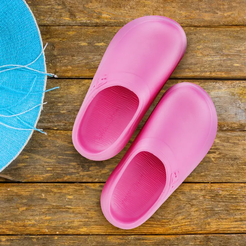 Zapatos Sin Cordon, Tipo Crocs, Color Rosa 3