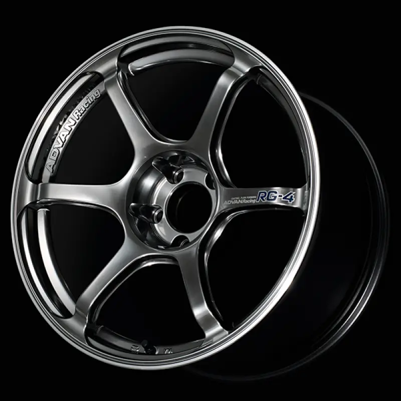 Advan Rg-4 Forged Alloy Wheel – 17X7.5", +38Mm Offset, 4X100 Pcd, 63Mm Center Bore, Racing Hyper Black Finish With Accent Ring 1